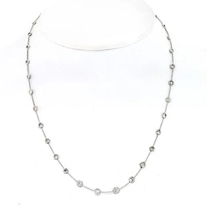 Platinum 3.70cttw Delicate Diamond By The Yard Necklace