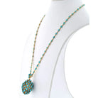 18K Yellow Gold Turquoise Acorn Pendant On A Chain Necklace - The Back Vault