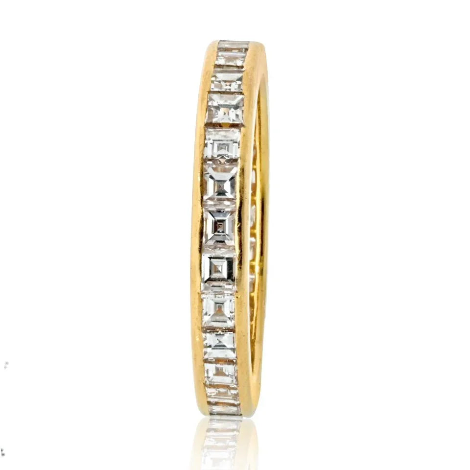 Tiffany & Co. 18K Yellow Gold 3.00cttw Asscher Cut Diamond Eternity Eternity Band - The Back Vault