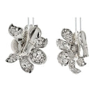 David Webb Platinum Diamond And White Pearl Flower Clip Earrings - The Back Vault