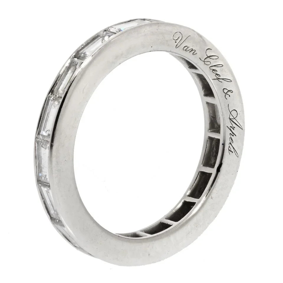 Van Cleef & Arpels Platinum 2.50cttw Baguette Diamond Eternity Eternity Band - The Back Vault