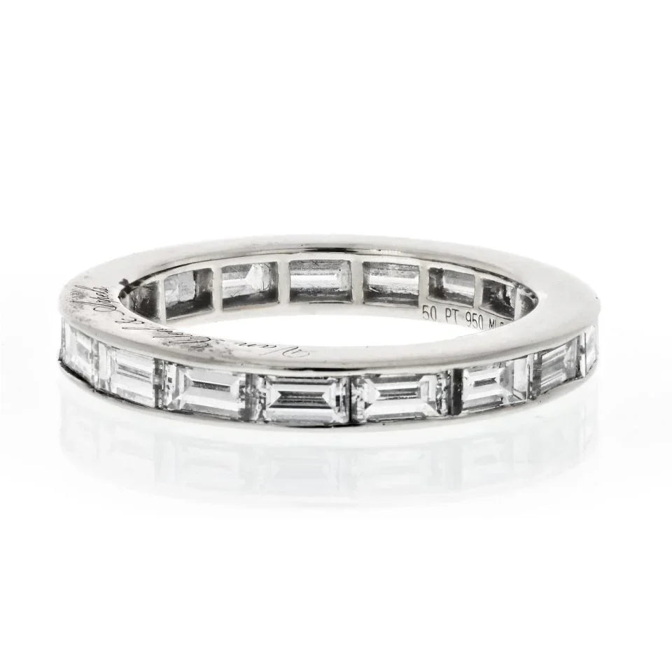 Van Cleef & Arpels Platinum 2.50cttw Baguette Diamond Eternity Eternity Band - The Back Vault