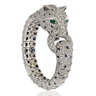 Platinum 40.00cttw Diamond And Sapphire Estate Panthere Bracelet - The Back Vault