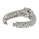 Platinum 40.00cttw Diamond And Sapphire Estate Panthere Bracelet - The Back Vault