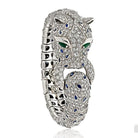 Platinum 40.00cttw Diamond And Sapphire Estate Panthere Bracelet - The Back Vault