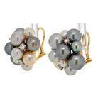 Seaman Schepps 18K Yellow Gold Bubble Multi-Color Pearl And Diamond Earrings - The Back Vault