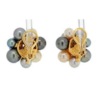 Seaman Schepps 18K Yellow Gold Bubble Multi-Color Pearl And Diamond Earrings - The Back Vault