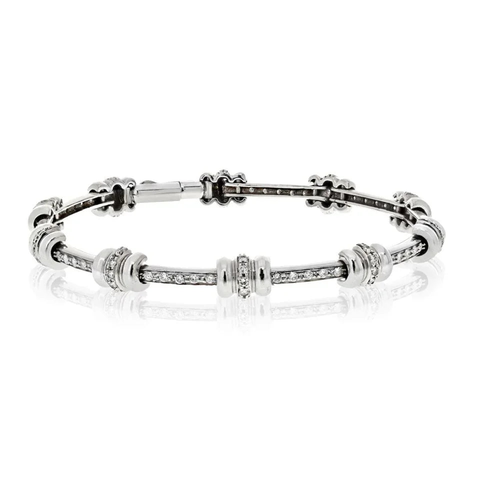 Roberto Coin 18K White Gold 2.00cttw Round Diamond Bracelet - The Back Vault