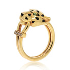 Cartier 18K Yellow Gold Panthere Black Lacquer Ring - The Back Vault