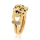 Cartier 18K Yellow Gold Panthere Black Lacquer Ring - The Back Vault