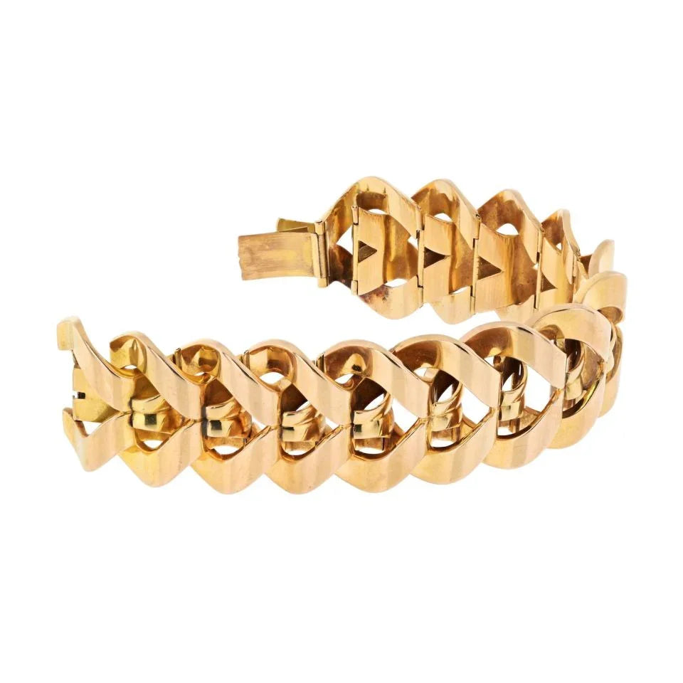 Bvlgari 18K Rose Gold Heavy Link Weave Bracelet - The Back Vault