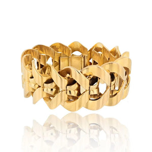 Bvlgari 18K Rose Gold Heavy Link Weave Bracelet