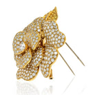 18K Yellow Gold 27.00cts Diamond Flower Brooch - The Back Vault