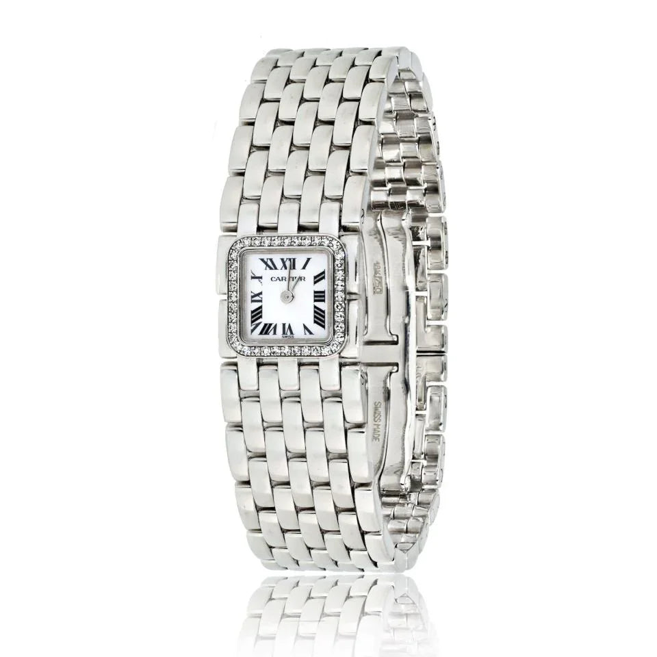 Cartier Panthere 2422 18K White Gold Diamond Ladies Watch - The Back Vault
