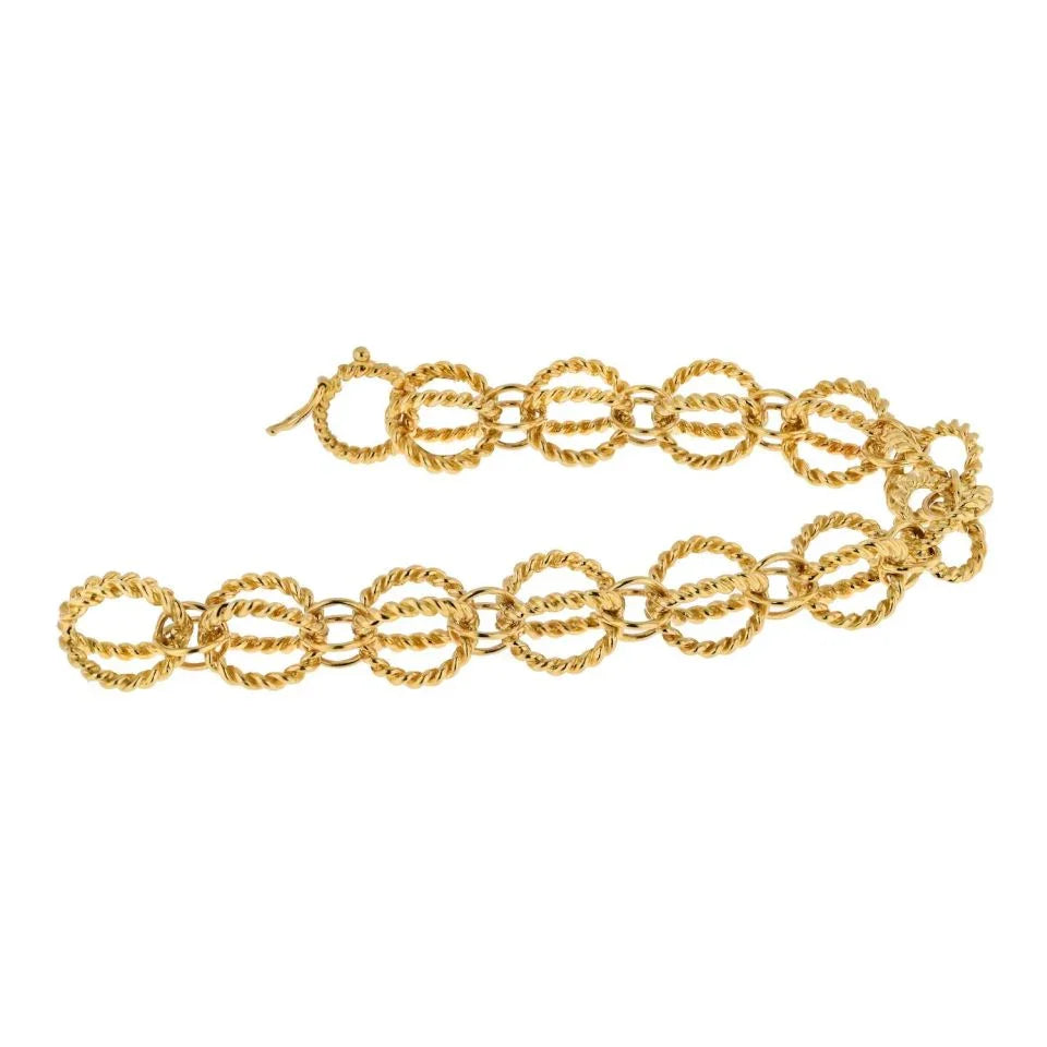 Tiffany & Co. 18K Yellow Gold Schlumberger Circle Rope Bracelet - The Back Vault
