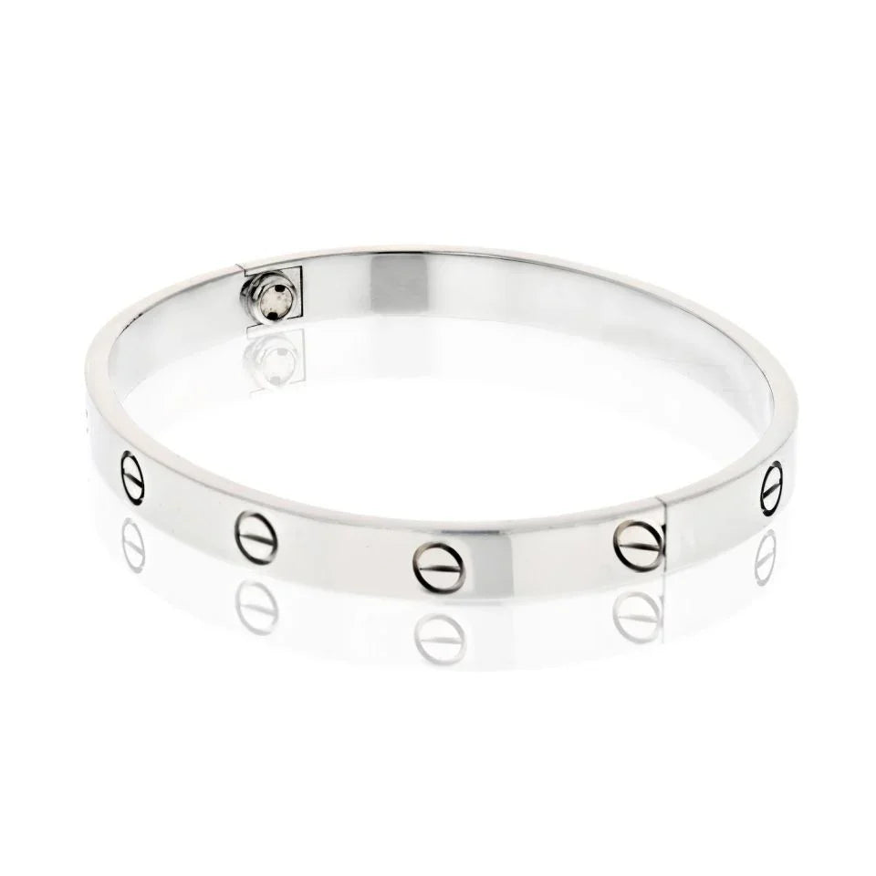 Cartier Love 18K White Gold Love Size 18 Bracelet - The Back Vault
