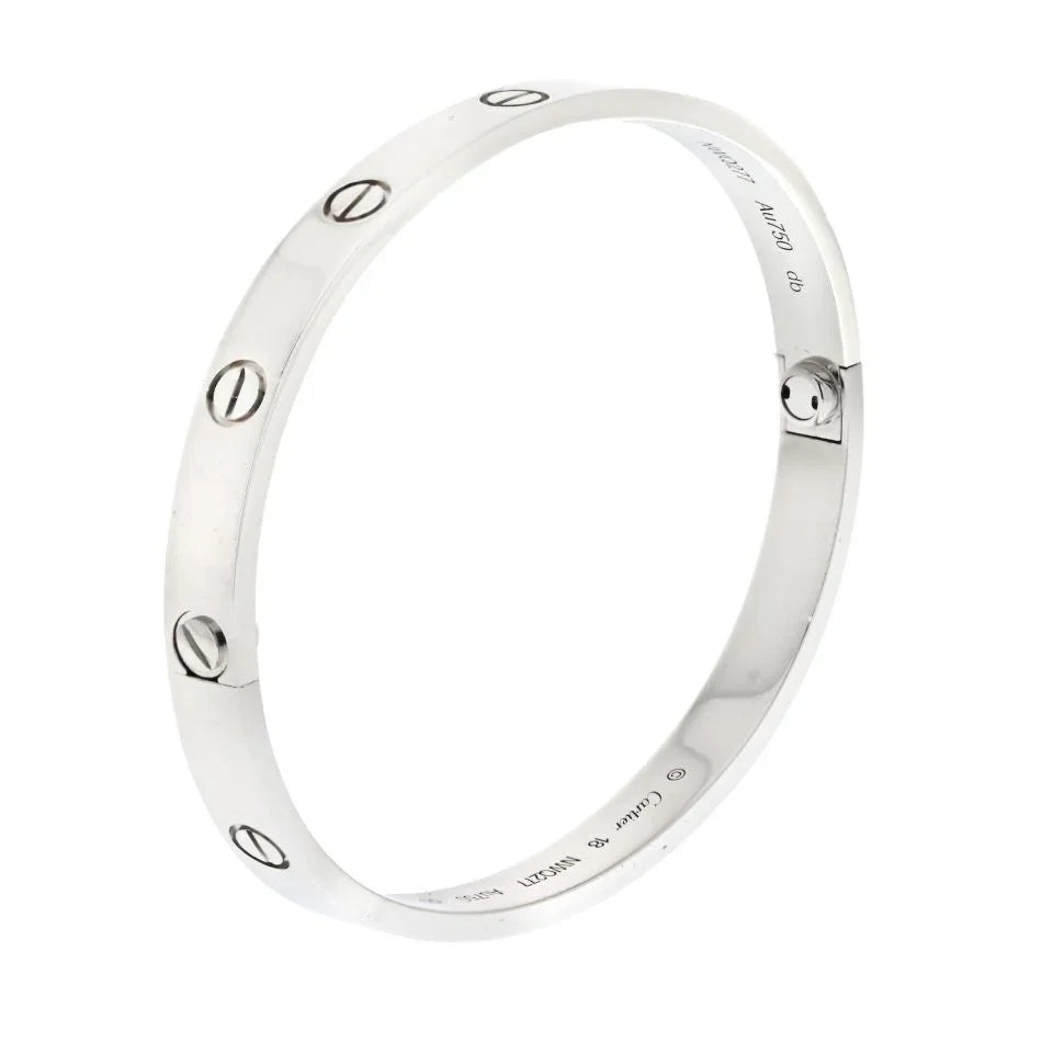 Cartier Love 18K White Gold Love Size 18 Bracelet - The Back Vault