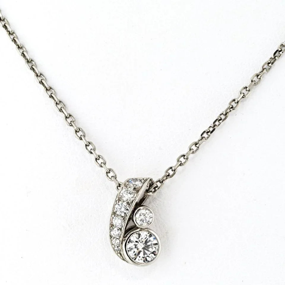 Cartier Platinum 0.80cttw Round Diamond Solitaire Necklace - The Back Vault
