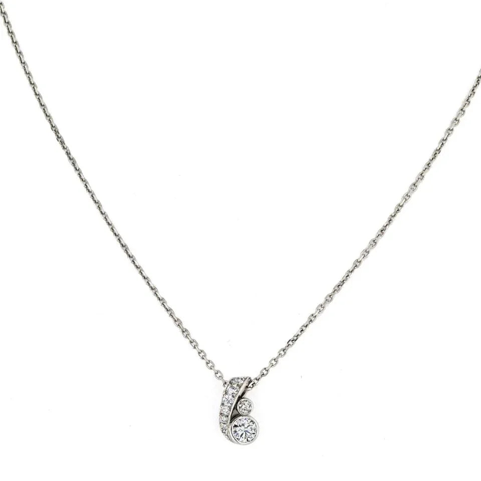 Cartier Platinum 0.80cttw Round Diamond Solitaire Necklace - The Back Vault