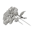 Platinum 27 Carat Round Diamond Flower Brooch - The Back Vault