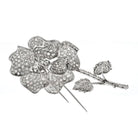 Platinum 27 Carat Round Diamond Flower Brooch - The Back Vault