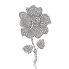 Platinum 27 Carat Round Diamond Flower Brooch - The Back Vault