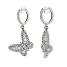 18K White Gold 3.50cttw Diamond Butterfly Earrings - The Back Vault