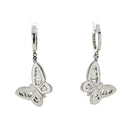 18K White Gold 3.50cttw Diamond Butterfly Earrings - The Back Vault