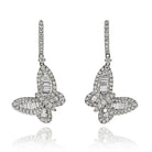 18K White Gold 3.50cttw Diamond Butterfly Earrings - The Back Vault