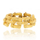 Tiffany & Co. 18K Yellow Gold textured Wide Square Link Bracelet - The Back Vault