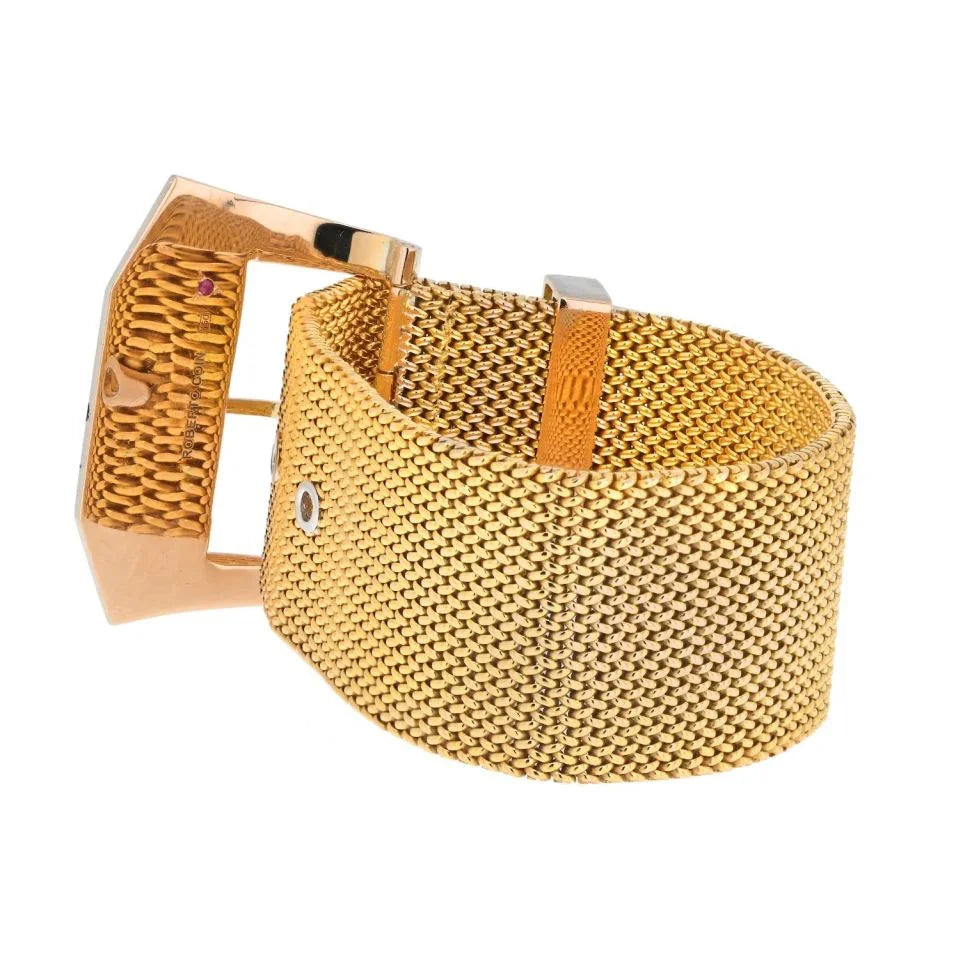 Roberto Coin 18K Yellow Gold Diamond Belt Buckle Bracelet - The Back Vault