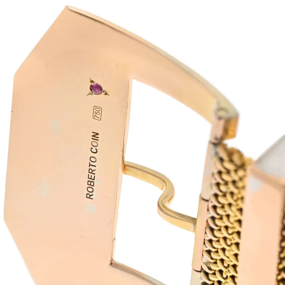 Roberto Coin 18K Yellow Gold Diamond Belt Buckle Bracelet - The Back Vault