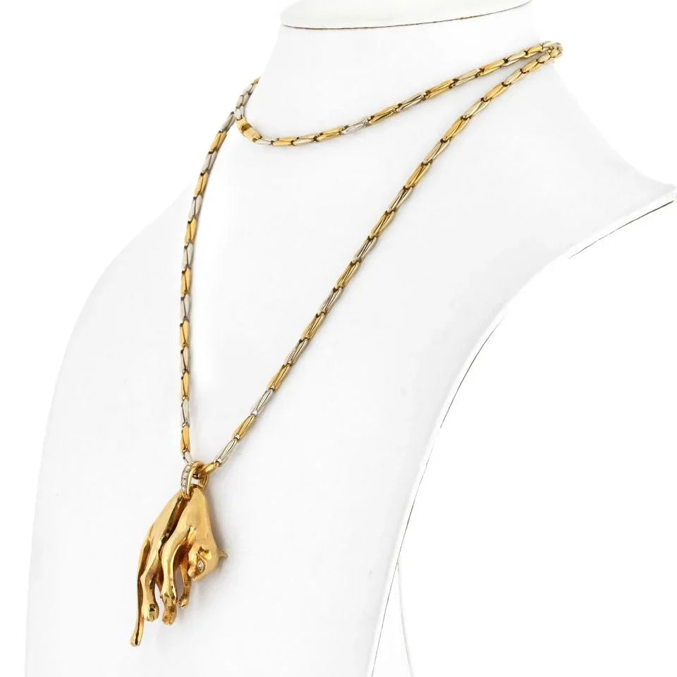 Cartier 18K Yellow Gold Iconic Hanging Panthere Necklace - The Back Vault
