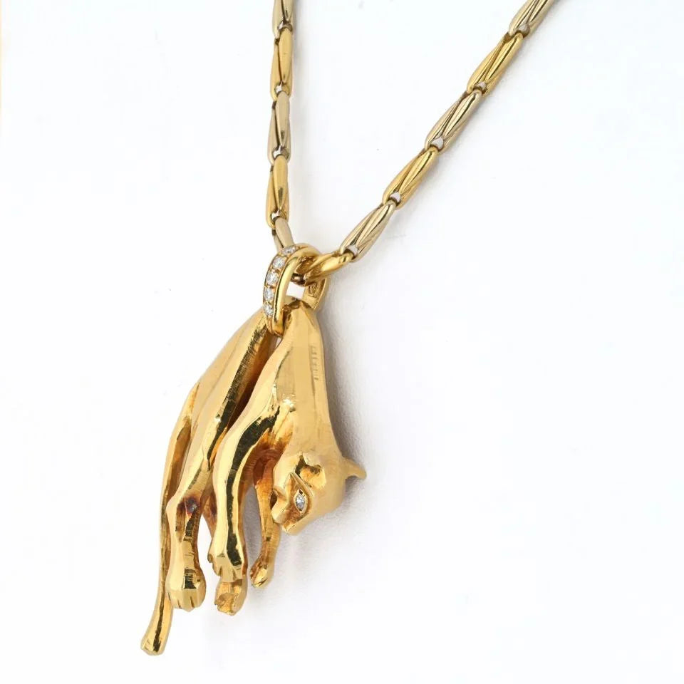 Cartier 18K Yellow Gold Iconic Hanging Panthere Necklace - The Back Vault
