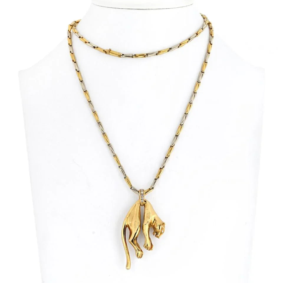 Cartier 18K Yellow Gold Iconic Hanging Panthere Necklace - The Back Vault