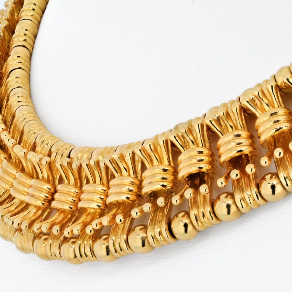 Tiffany & Co. Collar 18K Yellow Gold Schlumberger Bow Tie Collar Necklace