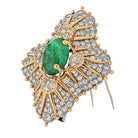 Tiffany & Co. Schlumberger Platinum & 18K Yellow Gold 12.00ct Green Emerald And Diamond Brooch - The Back Vault