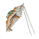 Tiffany & Co. Schlumberger Platinum & 18K Yellow Gold 12.00ct Green Emerald And Diamond Brooch - The Back Vault
