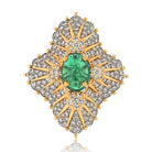 Tiffany & Co. Schlumberger Platinum & 18K Yellow Gold 12.00ct Green Emerald And Diamond Brooch - The Back Vault
