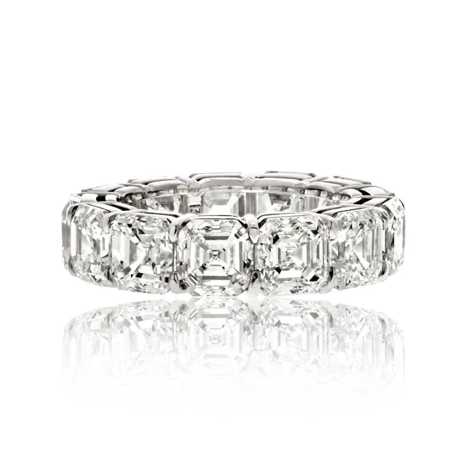 Platinum 13.32cttw GIA Certified Asscher Cut Diamond Eternity Band - The Back Vault