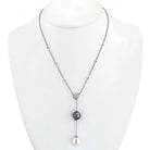 18K Yellow Gold Pearl And Diamond Lariat Necklace - The Back Vault