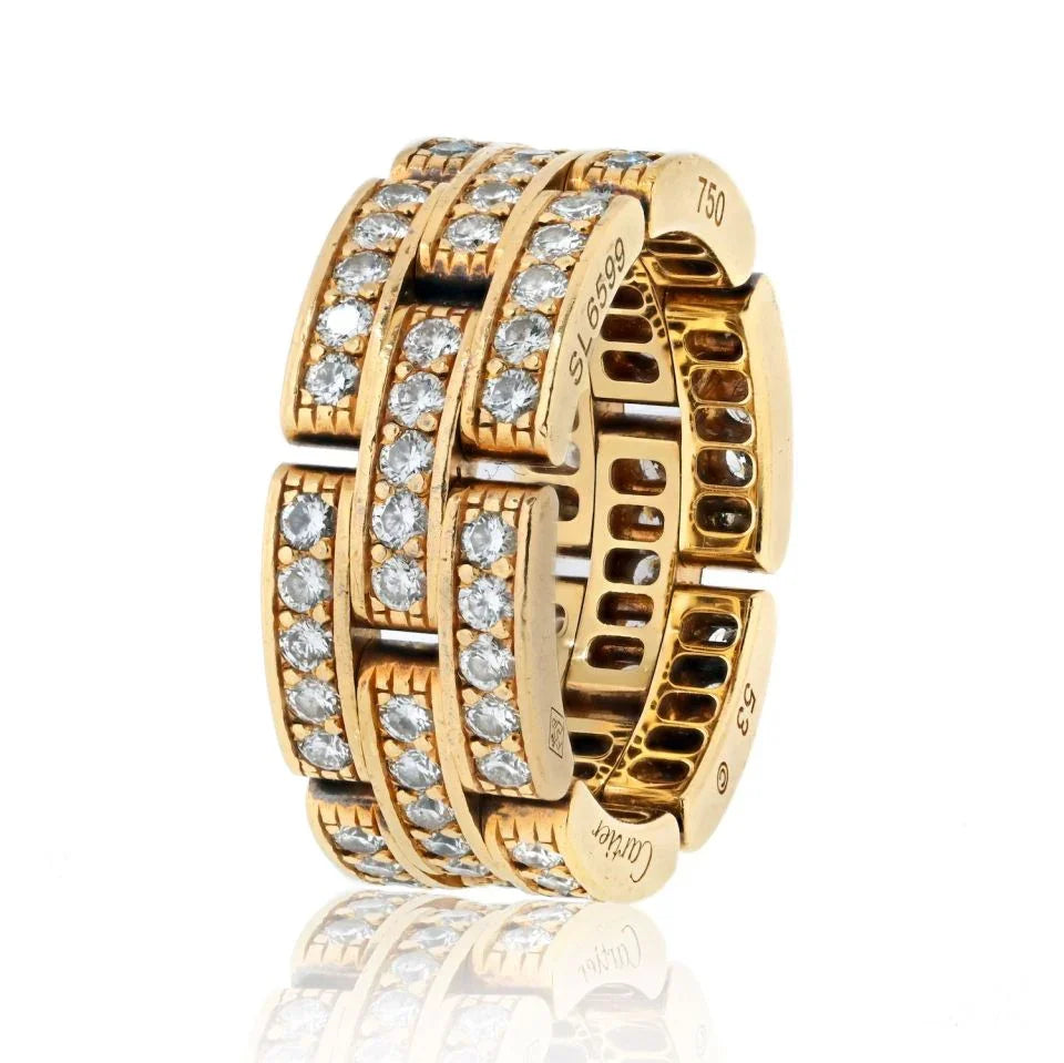 Cartier 18K Yellow Gold Maillon Panthere Diamond Ring - The Back Vault