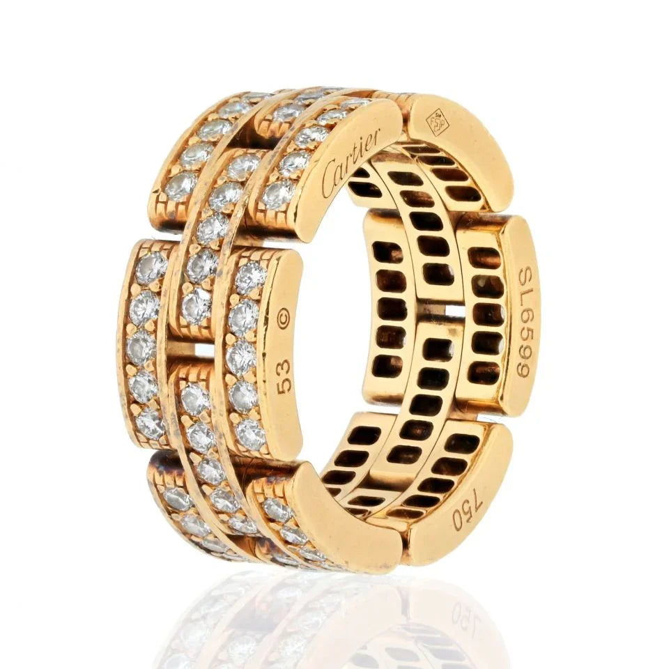 Cartier 18K Yellow Gold Maillon Panthere Diamond Ring - The Back Vault