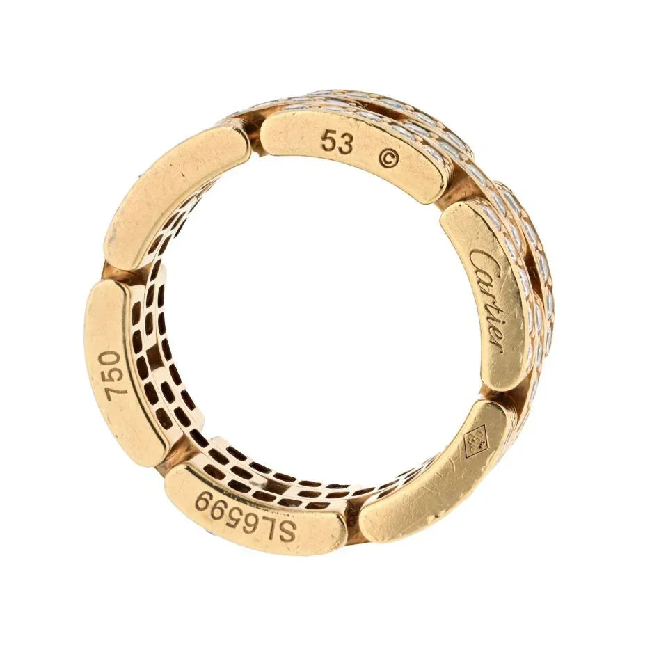 Cartier 18K Yellow Gold Maillon Panthere Diamond Ring - The Back Vault