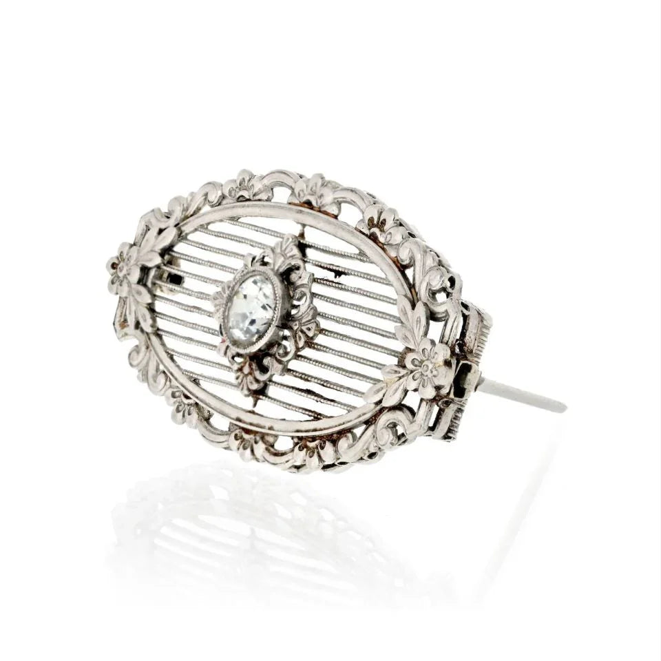 Antique Platinum Antique Diamond Brooch - The Back Vault