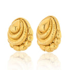 David Webb Platinum & 18K Yellow Gold Hammered Scrolled Clip Earrings - The Back Vault
