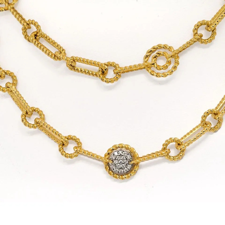 Roberto Coin 18K Yellow Gold 30 inches Long Twisted Link Necklace - The Back Vault