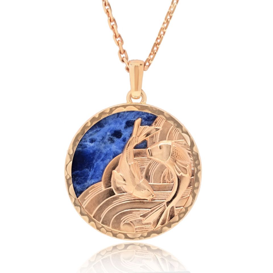 Van Cleef & Arpels 18K Rose Gold Pisces Zodiac Pendant