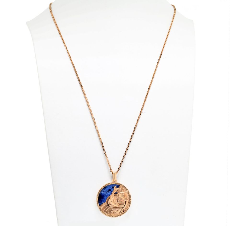 Van Cleef & Arpels 18K Rose Gold Pisces Zodiac Pendant