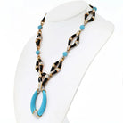 Kutchinsky Platinum & 18K Yellow Gold Turquoise Onyx And Diamond Necklace - The Back Vault